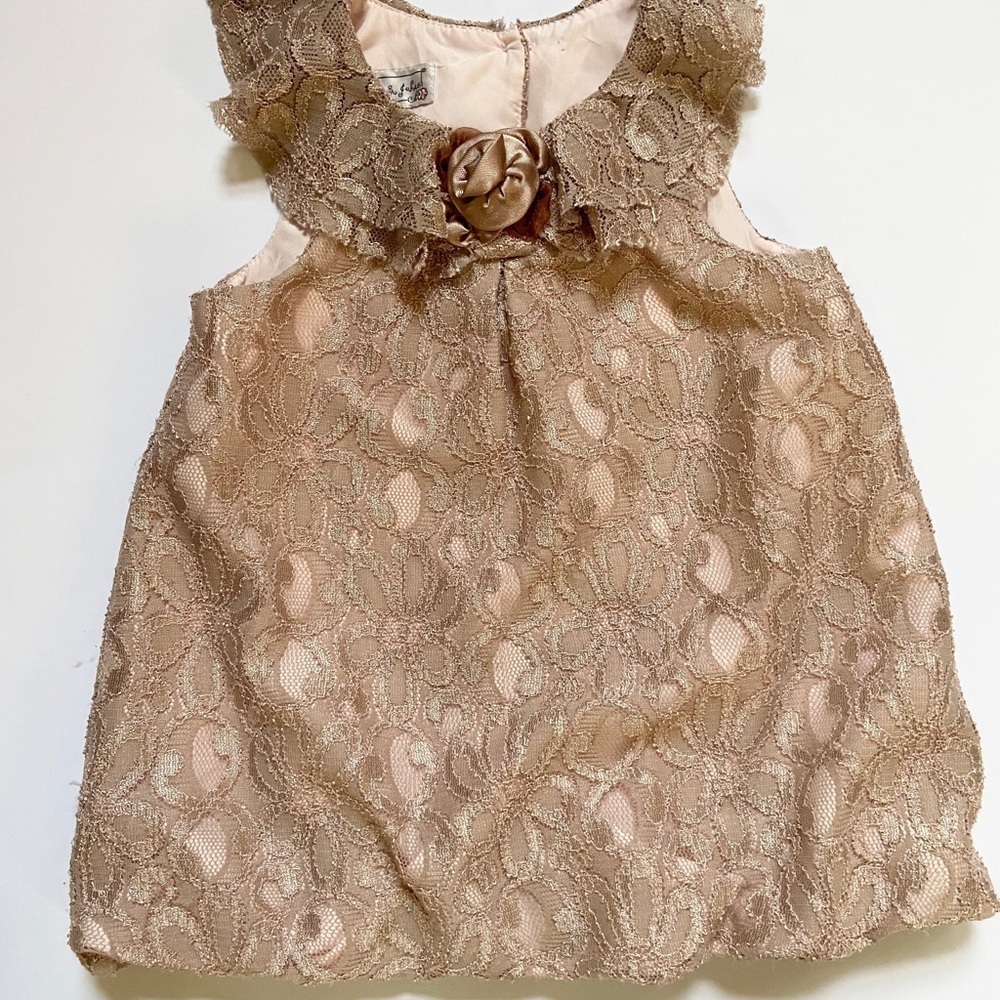 Pippa & Julie Bridgerton Vibe Party Dress Champagne Lace Lined